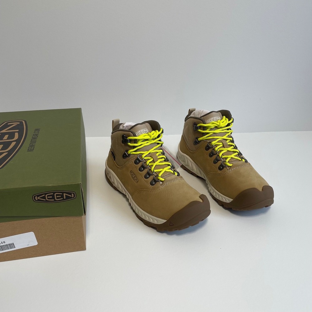 KEEN‎ NXIS Explorer Mid WP Hiking Boots Size 8 Safari Birch NIB $180 Retail